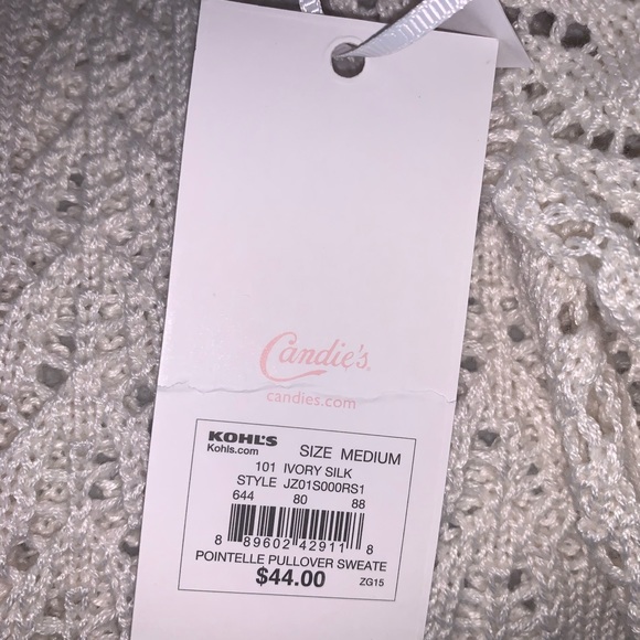⭐️NWT Candie’s Ivory Silk Sweater - Picture 3 of 4